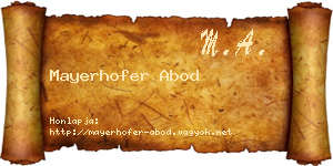 Mayerhofer Abod névjegykártya